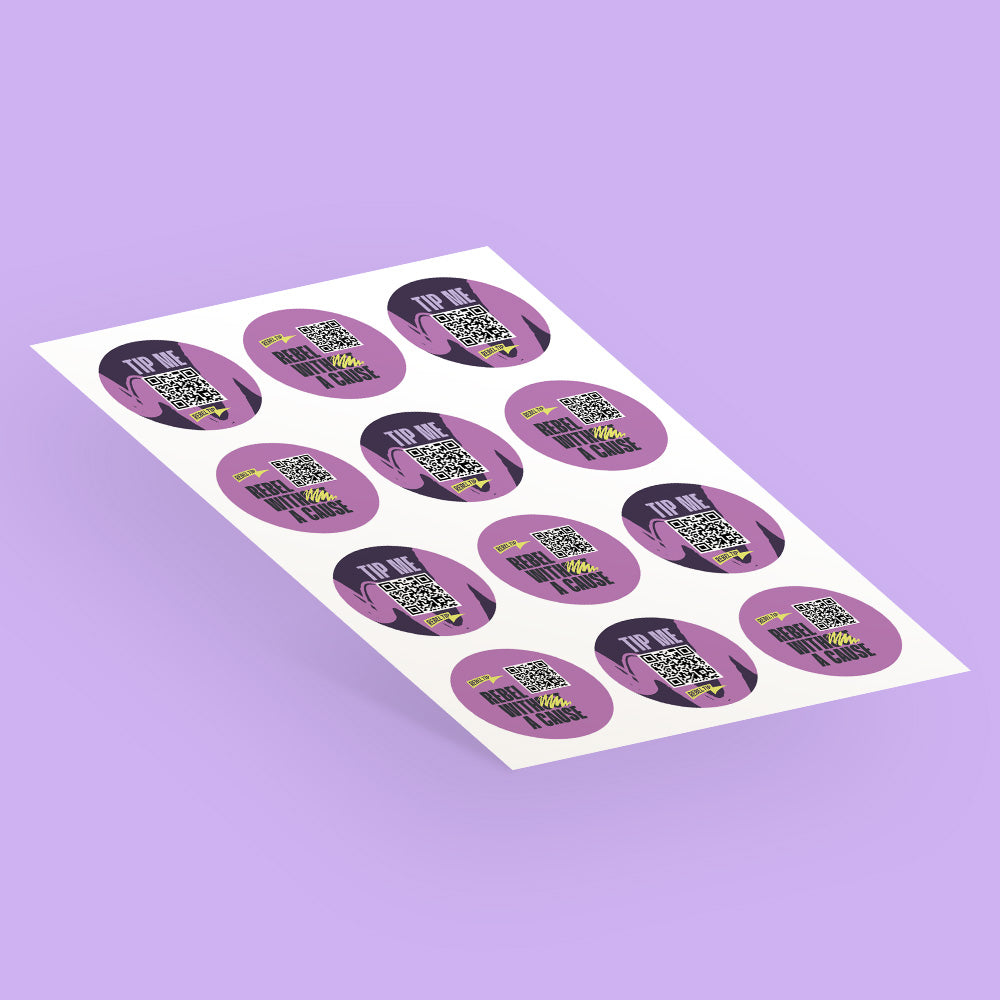 Rebel Tip Round Stickers (60mm)